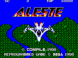 Aleste title screen for Sega Mark III